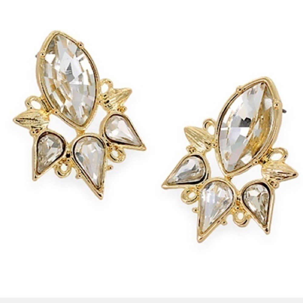 Gold Earrings, CRYSTAL STATEMENT POST EARRINGS #120
